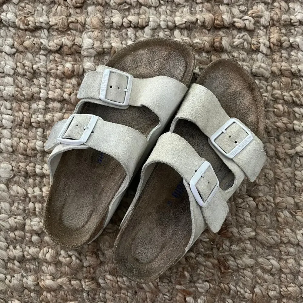 Birkenstock Arizona Oyster Cream Suede Sandals EU 39 Narrow Women’s 8-8.5
